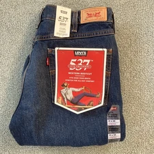 NWT Men’s Levis 537 Western Bootcut Dark Wash Mid Rise Denim Jeans Size 31”x34”