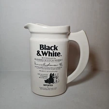 Black and White Buchanan’s Blended Scotch Whisky Water Pitcher Pub Jug Scotties