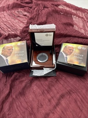 2017 £5 Gold PP Münzbox Prinz Philip A Life Service * nur Box, Kapsel & COA *