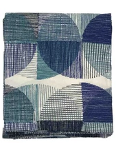 Project 62 Blue Circle Geometric Fabric Shower Curtain, Cotton Bath Decor