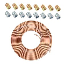 25Ft 5/16 Brake Line Kit Iron Copper Plated,Flexible 5/16 Brakes Lines Tubing