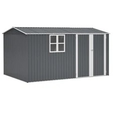 12'x8' Metal Outdoor Storage Shed Heavy Duty Garden Shed w/ Floor Kit & Window