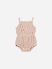Quincy Mae Terry Cinch Romper Blush One-Piece Baby Clothes Size 6-12 Months