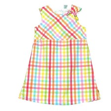 GYMBOREE Girl Sleeveless Dress Size 6 Multi-colored Gingham Checks Summer Casual