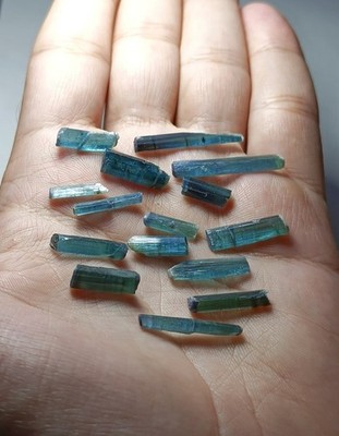 Naturel Top Quality Darkblue  Indicolite Color Tourmaline Crystal Lot From Afg