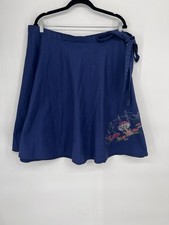 Navy Wrap Skirt With Mushroom Detail Cottage Core no Brand/size Approx. Small