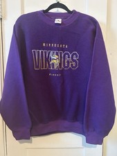 Vintage 90s Riddell Minnesota Vikings NFL Sweatshirt Purple crewneck Size L