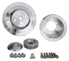 Billet Aluminum For Small Block Ford V-Belt Pulley Kit 302 351W 351C 351M 400