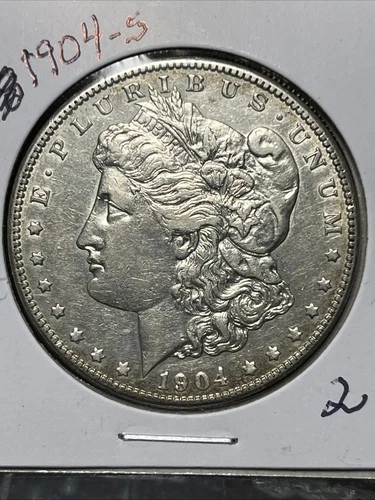 1904-S MORGAN SILVER DOLLAR,  XF DETAILS