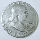 1953 D Franklin Half Dollar, 90% Silver, Average Circulated - #6327