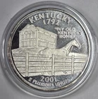 2001 1oz .999 Silver Proof KENTUCKY STATE QUARTER Like Round in a Capsule