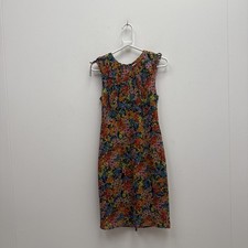 Whistles Multicoloured Midi Silk Blend Dress Size 10