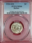 1938-D/D BUFFALO NICKEL PCGS MS66