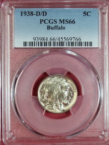 1938-D/D BUFFALO NICKEL PCGS MS66