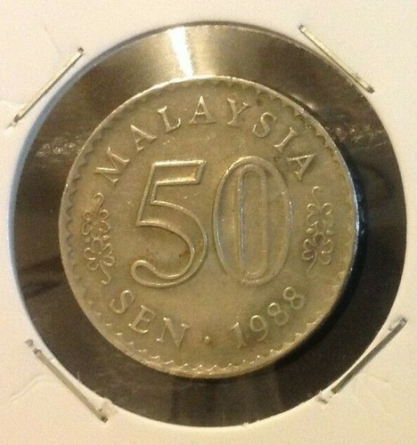 MALAYSIA 50 sen coin 1988 ERROR EXTRA DOT Parliament Series #2 - Picture 3 of 5