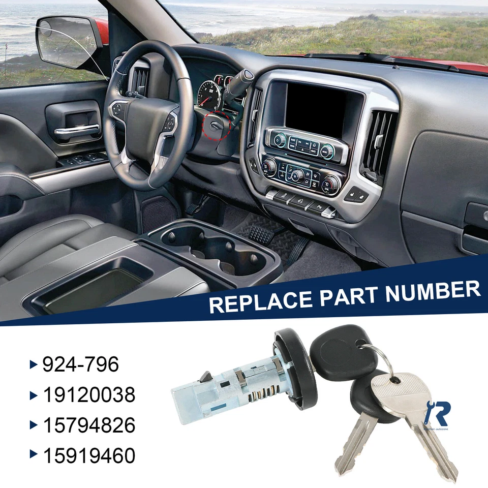 Cilindro de bloqueo de encendido para Gm Silverado Tahoe Yukon 2007-2013 15794826 924-796 Foto 2 de 4