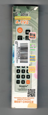 Big Button Universal Remote Control Gmatrix A-TV2 Big Keys 99% Brands LED New