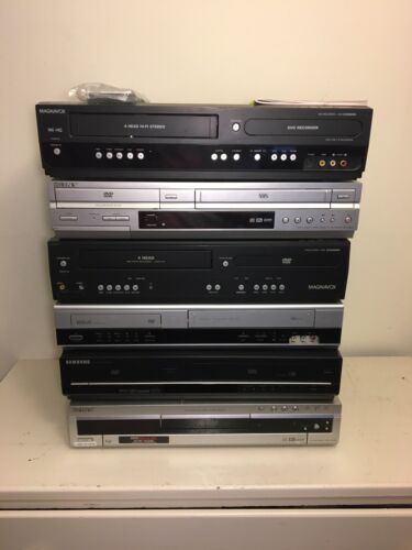 Magnavox Sony Samsung RCA DVD/VCR VHS Combo Players 7 Lot For Parts Or Repair - Picture 1 of 24