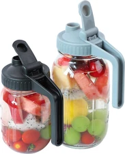 Mason Jar Pour Spout Lids with Handle Regular Mouth Mason Pitcher Lid with Flip