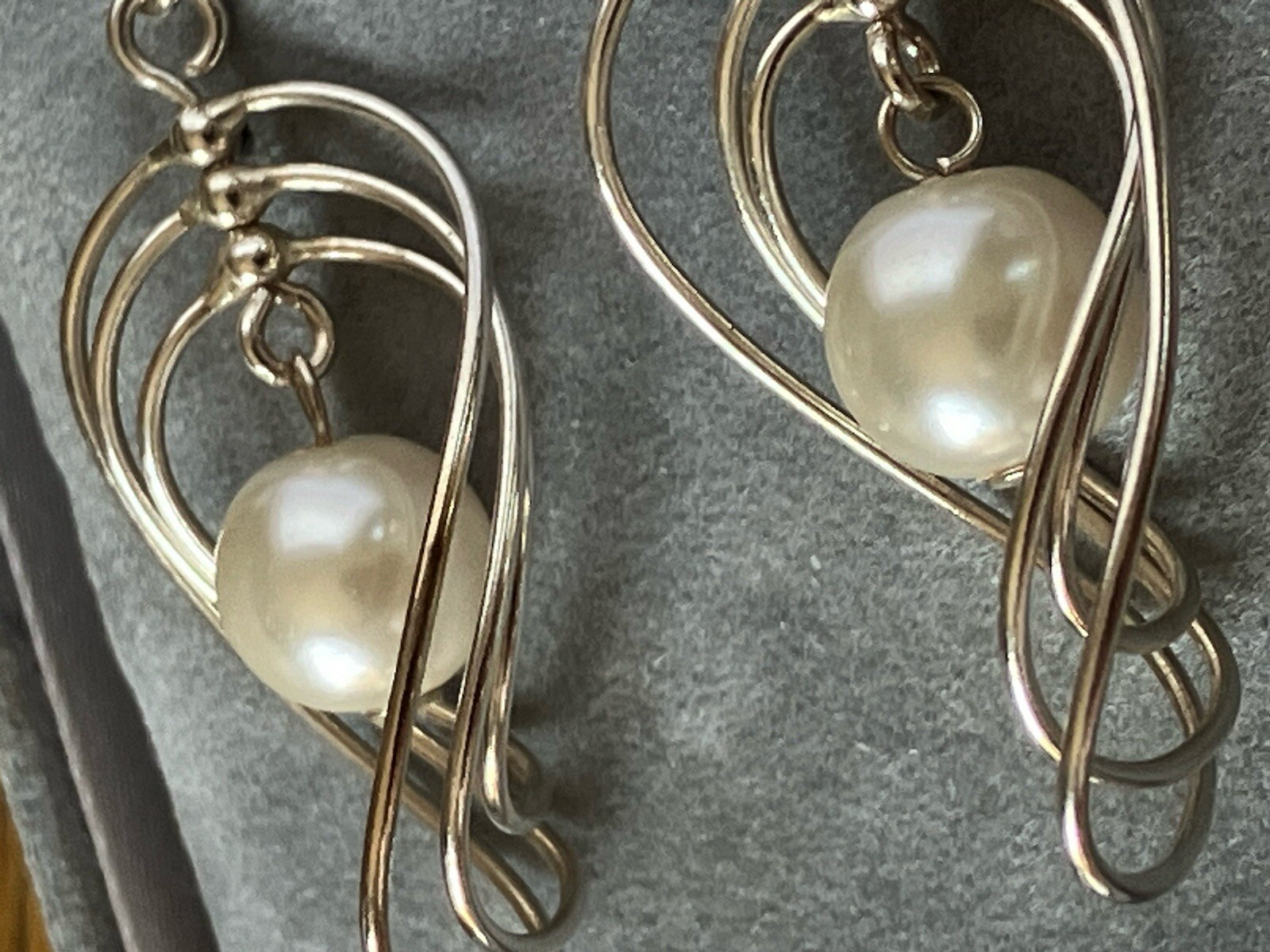 Sterling Silver Long Dangly Multi Loop Earrings W… - image 6