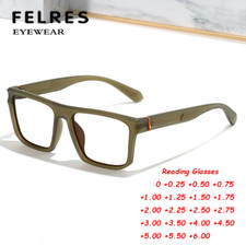 TR90 Frame Anti Blue Light Reading Glasses Men Sports Square Presbyopic Glasses