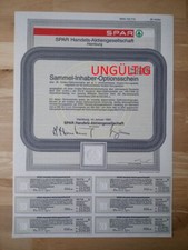 SPAR Handels-AG Inhaber-Optionsschein 1991/94 30er Nonvaleurs