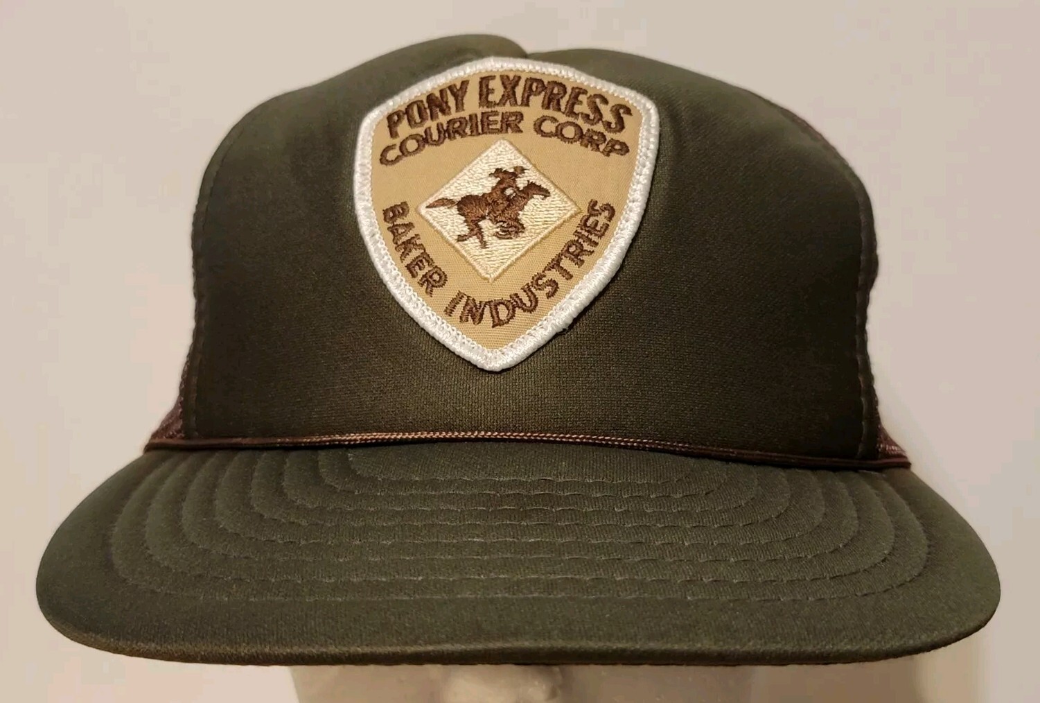 Cappello Pony Express Courier Corp Baker Industries Snapback Trucker berretto a rete