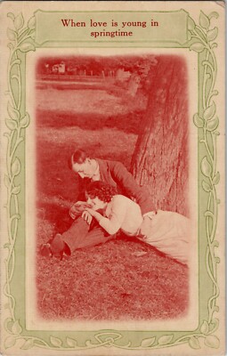 When Love is Young in Spring Time Vintage Postcard spc4