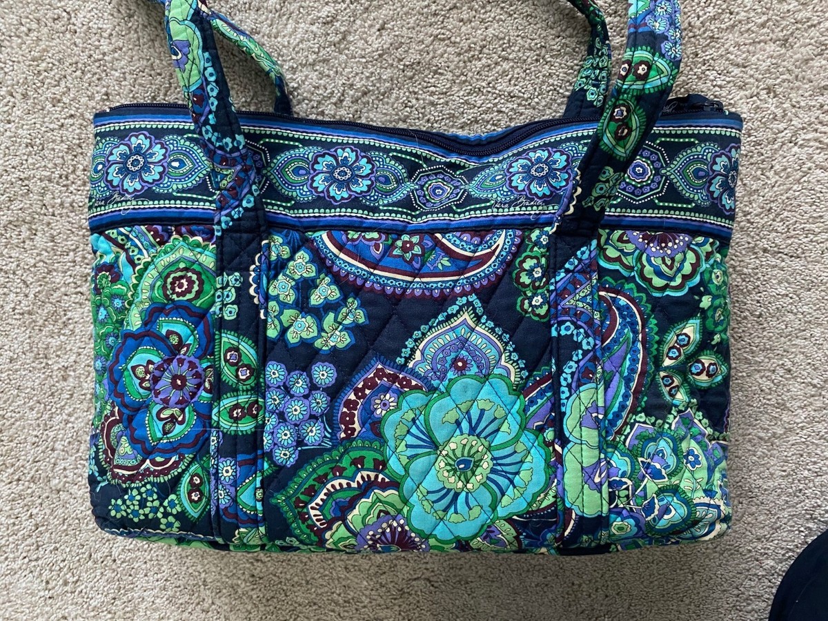 バッグ Vera Bradley Purse Tote Retired Blue Rhapsody Paisley EUC No
