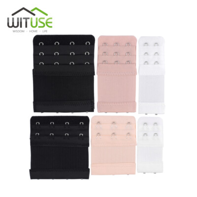 Flexible Frauen BH Extension Clip On Strap Elastic Extender 2 Reihen/3 Reihen F
