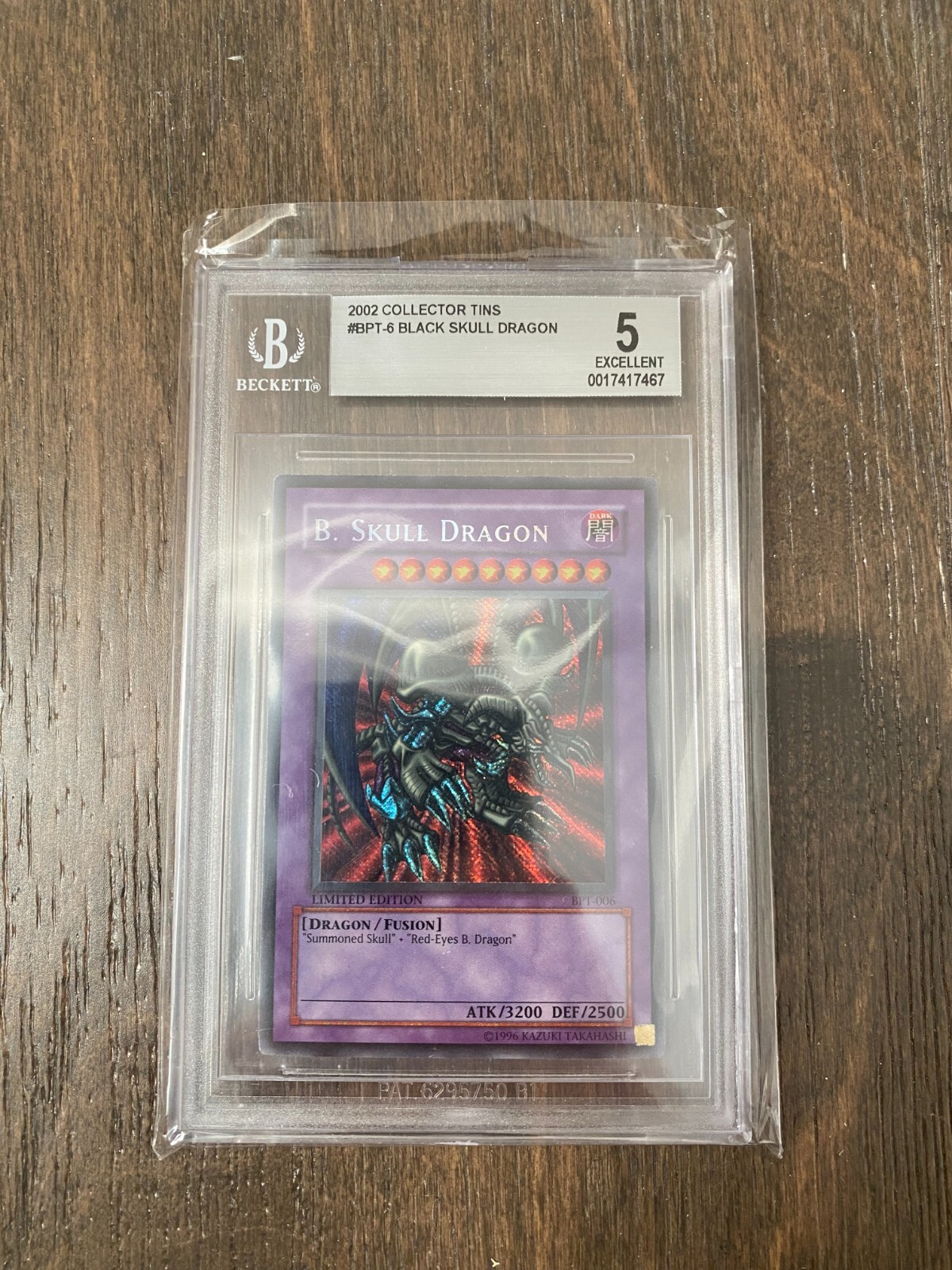 2002 BPT-6 Black Skull Dragon Collector Tin Beckett Graded 5 EX