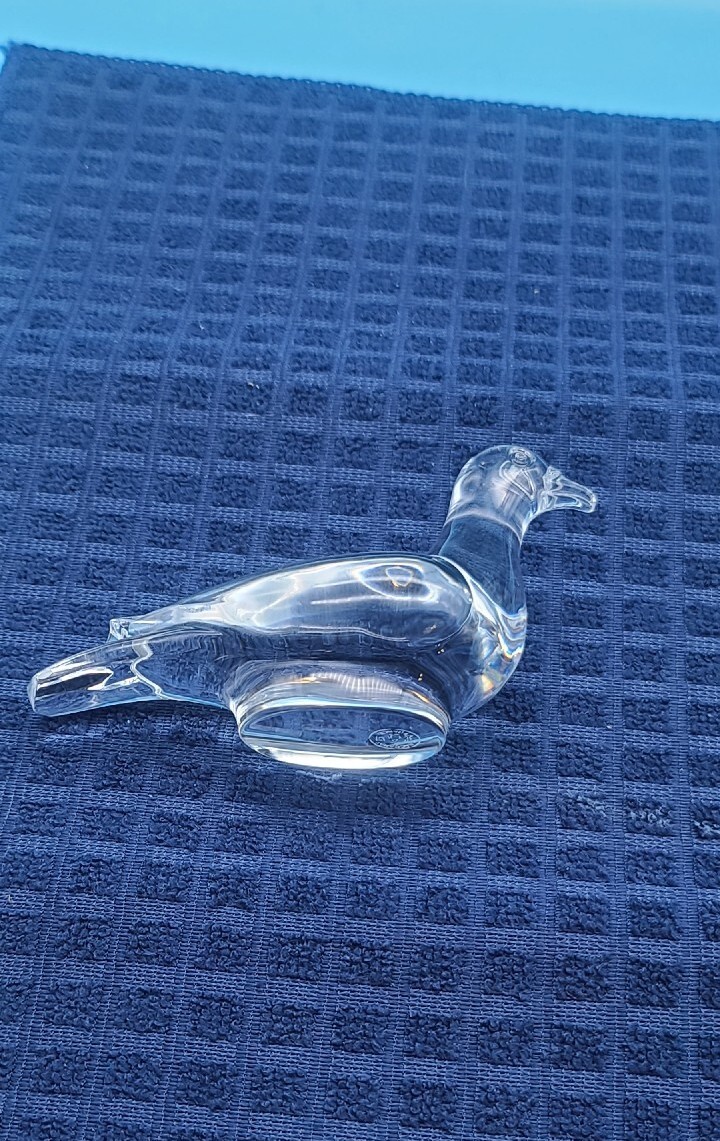 FRANCE BEAUTIFUL CLEAR BACCARAT CRYSTAL DOVE BIRD FIGURINE
