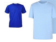 Boys Girls Kids Plain T Shirts Age 2Y to 15Y School P.E Top School Uniform