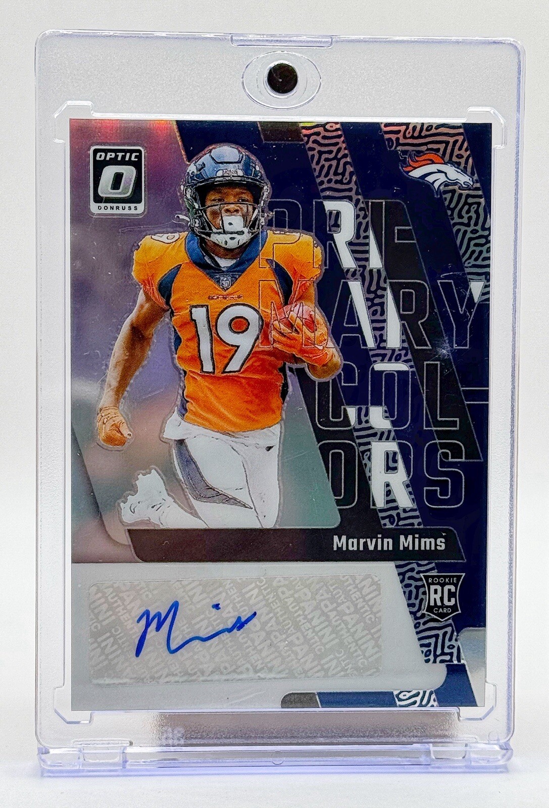 🔥💎🔥 2023 Donruss Optic MARVIN MIMS Primary Colors Auto RC /99 🔥💎🔥 Broncos
