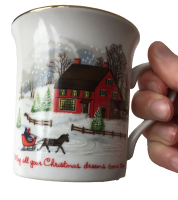 Vintage weiß Keramik Weihnachtsbaum Porzellan Japan Becher vtd