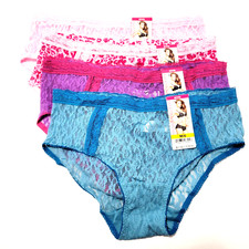 Maidenform 100 Nylon Lace Hipster Panties Size 6 / M Medium 4 Pair 40880 New