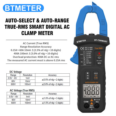 AC DC Zangenmultimeter Zangenamperemeter Stromzange Echteffektivwertmes DMM-Test