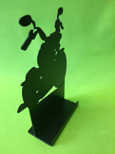 Metal Motorcycle Business Card Holder Display Stand Desktop Countertop
