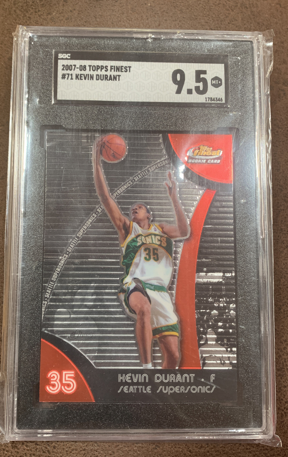 2007-08 Topps Finest Kevin Durant #71 SGC 9.5 MINT MT+ Rookie RC