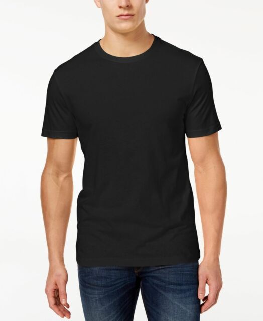 $69 Club Room Men'S Black Cotton Short Sleeve Crew Neck Tee Top T-Shirt ...