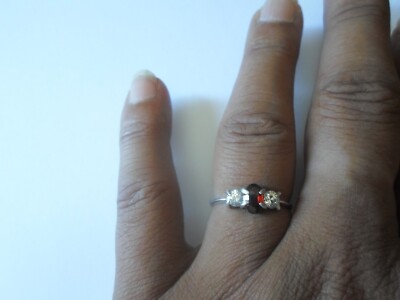 Bague En Argent Massif Avec Zirconiums - Taille 54 - Occasion - Marque Maty