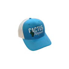Cactus Ropes Mesh Snapback Adult Cap Cyan and White