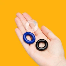 3 Soft Stretchy KEEP HARD Thick Donut Penis Cock Ring Male Erection Enhancer