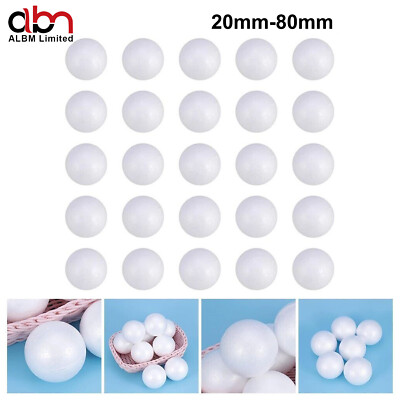 Massive Polystyrolkugeln Handwerk Blumen Kuchen süßer Baum 20 mm - 80 mm riesiger UK Lagerbestand