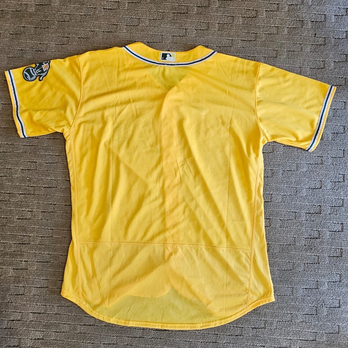 Nike Authentic Oakland Athletics A's Blank Alternate Yellow Jersey