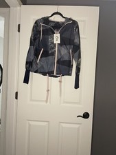 Zyia Active Geometric Radical Bomber Windbreaker Jacket Small Full Zip Nwt