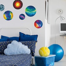 Watercolour planet wall stickers  Space themed wall stickers  Wall decals