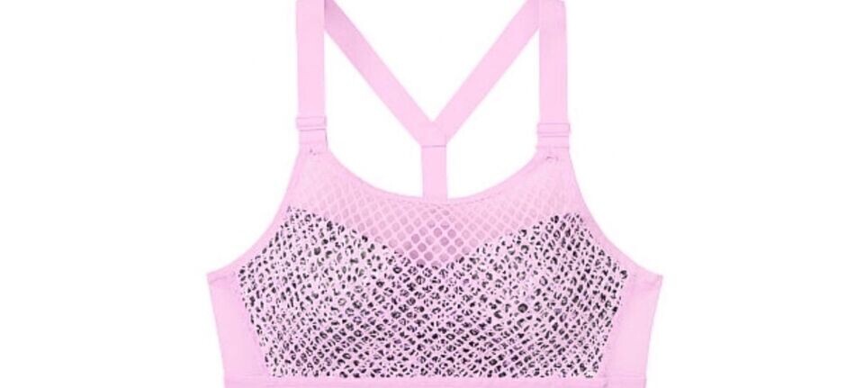 Victoria Sport Victoria's Secret Lightweight Max Sports Bra Fishnet Pink 38D New