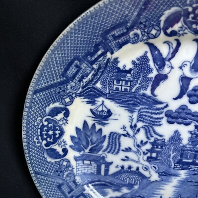 Vintage Occupied Japan Blue Willow Dinner Plate Blue White 9