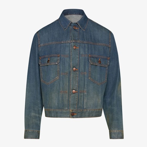 Maison Margiela Jeansjacke Dirty Effect Plissee Gr. 50 - Bild 18 von 18